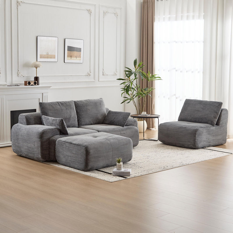 Compressed Sofa, Large Sectional Couches For Living Room - Gray