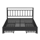 Queen Size Storage Platform Bed with 4 Drawers, Black