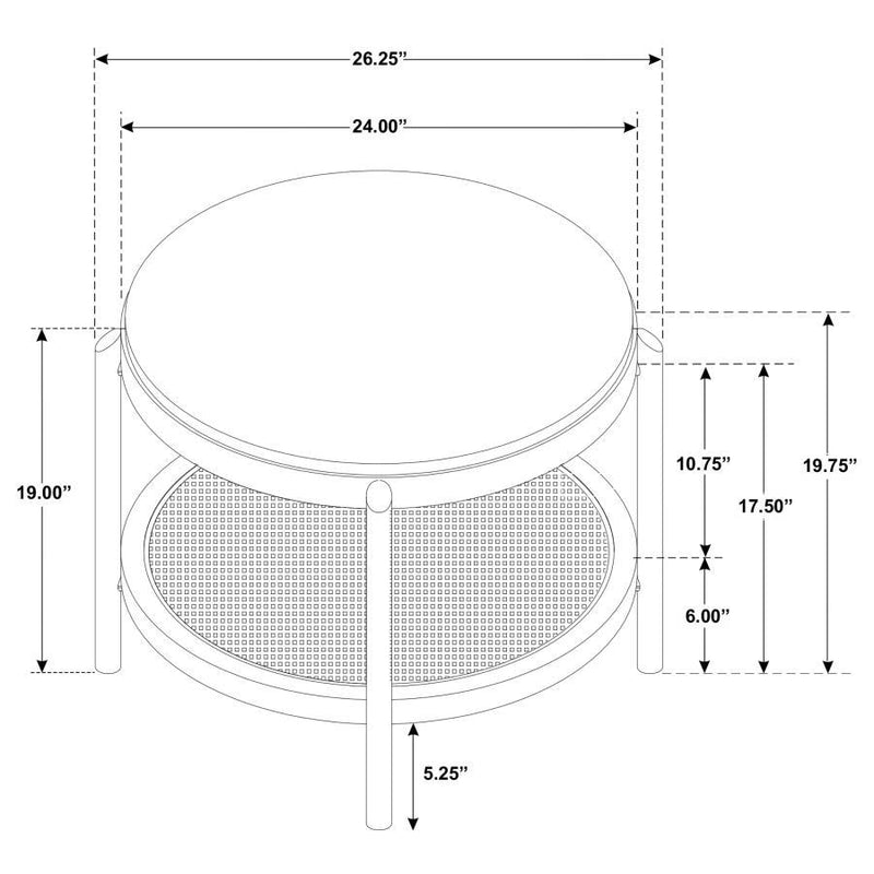 Arini - Round End Side Table With Storage Shelf