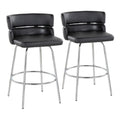 Cinch - Contemporary Fixed Height Counter Stool With Swivel With Round Footrest (Set of 2)