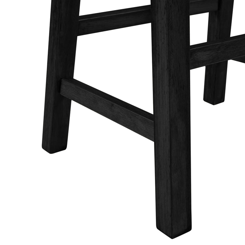 Rustic 3 Piece Stationary Kitchen Island Set With 2 Seatings, With 2 Open Shelves