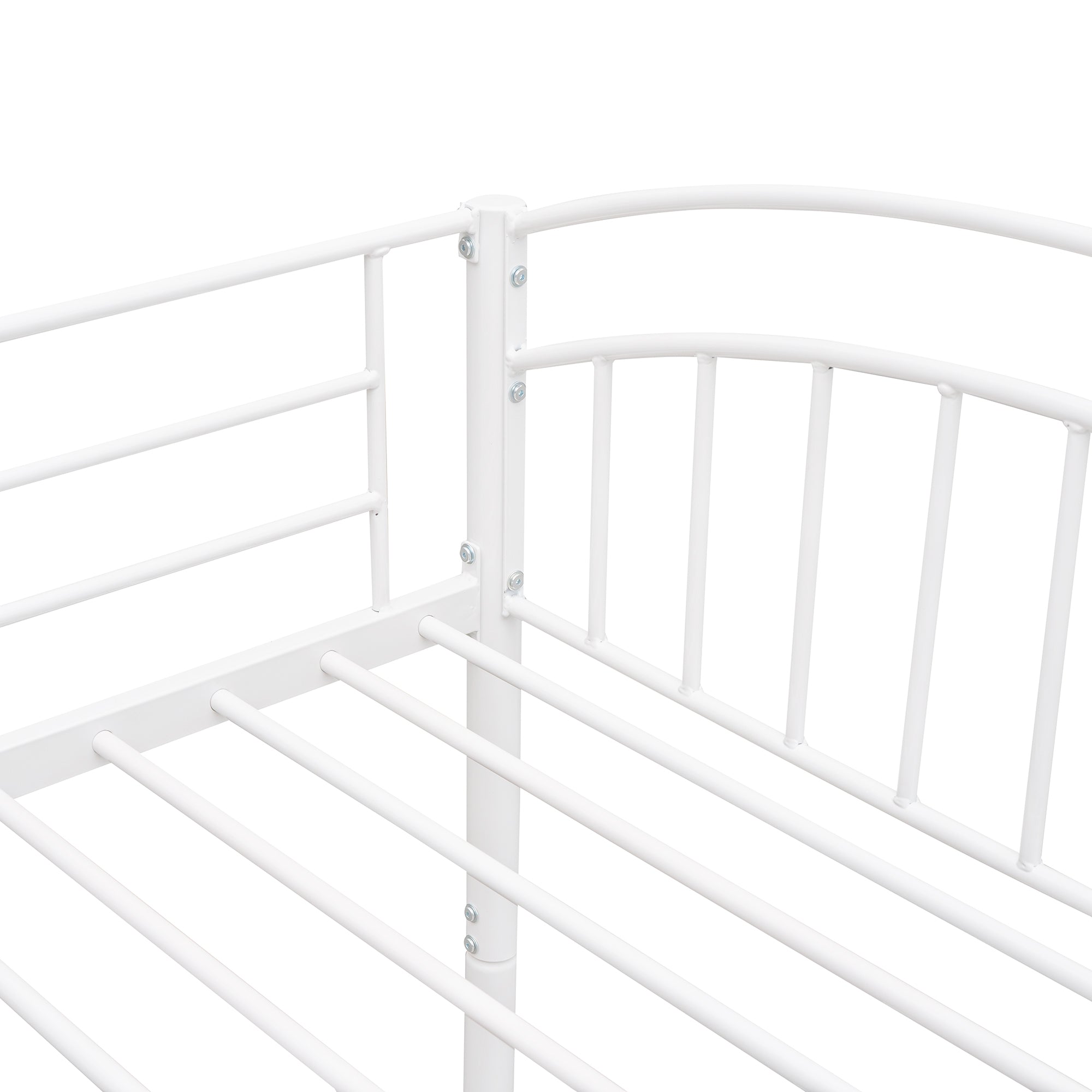 Twin Over Twin Metal Bunk Bed,Divided into Two Beds(White){OLD SKU:MF280424AAK} - Atlantic Fine Furniture Melbourne FL