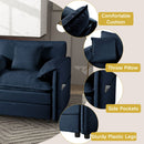 Modern Upholstered Chenille Loveseat And Armchair Set With Pillows