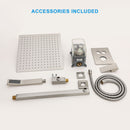 Dual Shower Head System With Square Rain Shower And Rough In Valve