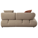 Carrick - Sectional Sofa With 6 Pillows - Beige Sandwich Mesh Fabric
