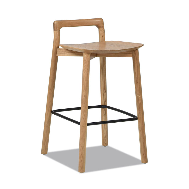 Sven - Modern Minimalist Low Back Counter Stool - Natural Blonde Ash