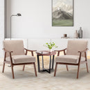 Mid Century Modern Accent Chair With Solid Wood Frame And Extra Thick Backrest