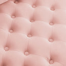 Modern Upholstered Swivel Chair With Button Tufted Design And Movable Wheels