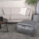 Nati - Square Pouf Ottoman And Floor Cushion - Smoke