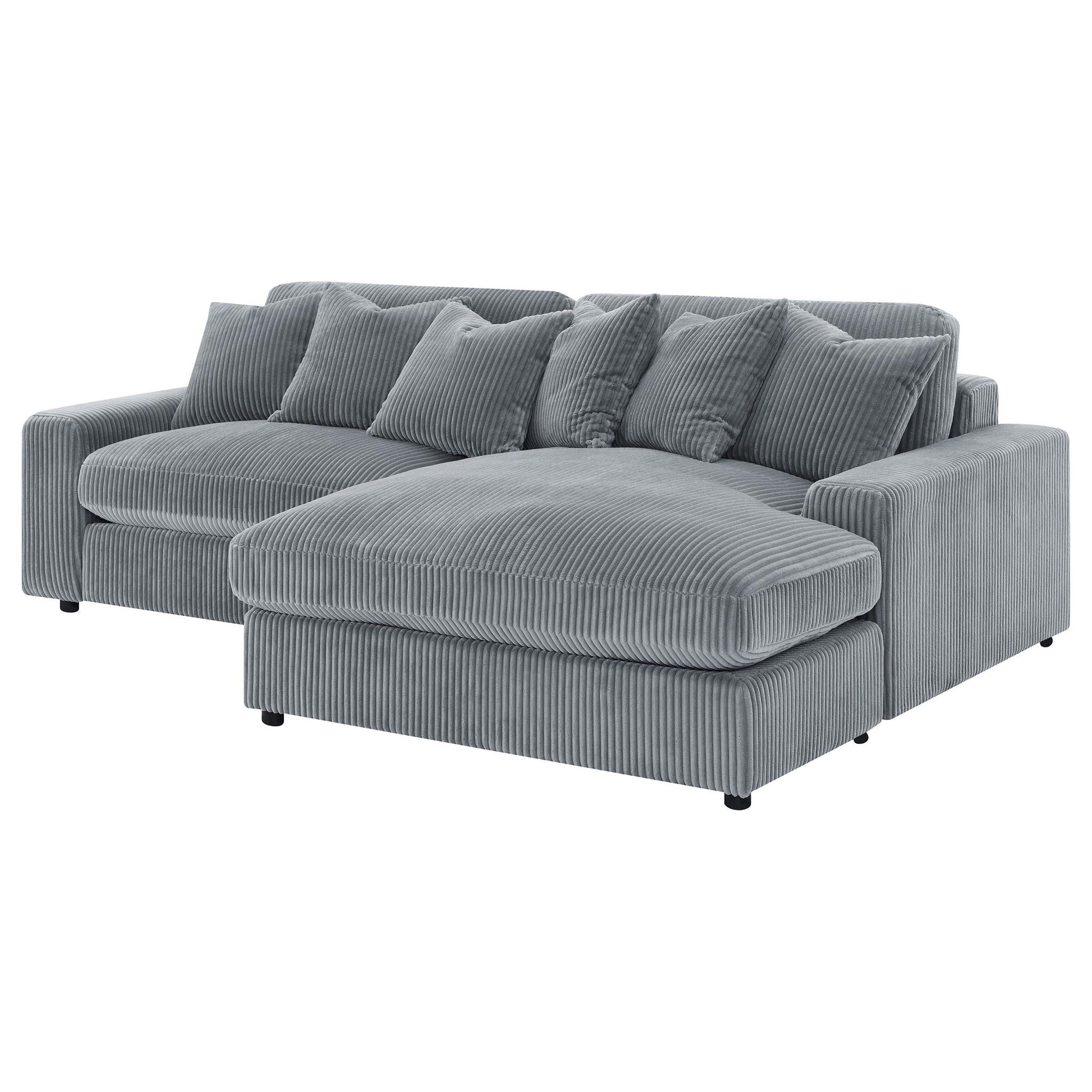 Blaine Upholstered Reversible Chaise Sectional Sofa Fog