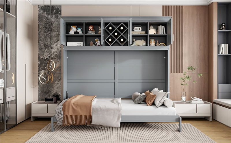 Murphy Wall Bed With Top Cabinets & Wine Rack
