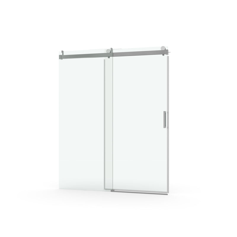 Frameless Soft-Closing Shower Door, 1/4" (6 Mm) Tempered Glass Single Sliding With Explosion Proof Coating
