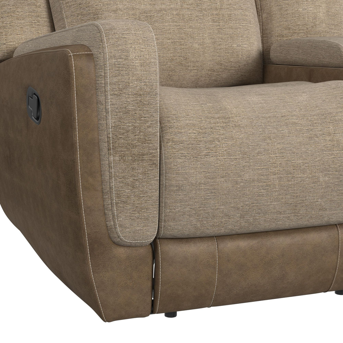 Hornet 3 Piece Sectional Set With Console And 2 Recliners in Gray by Elements International, view 10