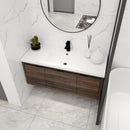 Floating Bathroom Vanity With Resin Sink And Soft Close Doors