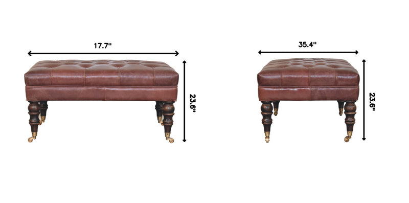 Buffalo - Leather Ottoman With Castor Legs