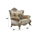 Bently - Chair With 2 Pillows (Same Lv01581) - Fabric & Champagne
