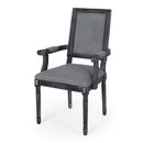 Elegant French Country Style Dining Chair With Cane Backrest