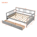Full Size Daybed Wood Bed with Two Drawers,Gray(OLD  SKU:LP000058AAE)