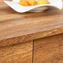 Elegant Coffee Table With Double Drawers And Transparent Glass Sides - Wood