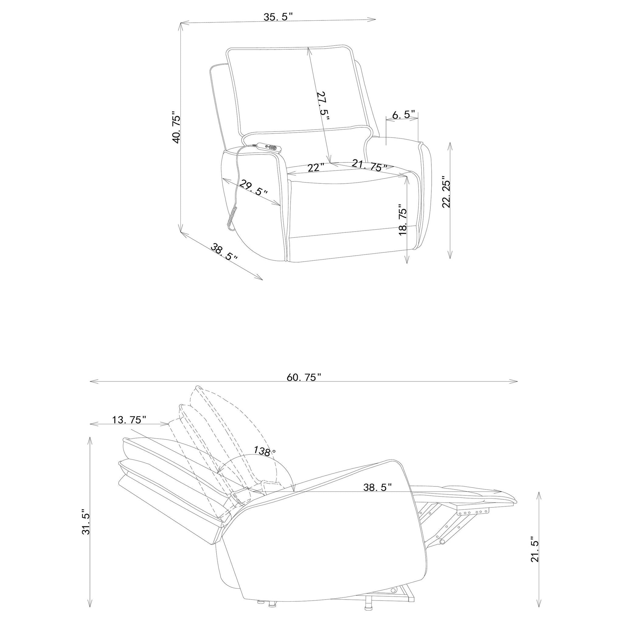 Sylmar Chenille Upholstered Dual Power Lift Recliner Dove Grey
