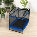 Outdoor Square Trampoline For Kids And Adults With Protective Net And Swing 4 X 6Ft - Black / Blue