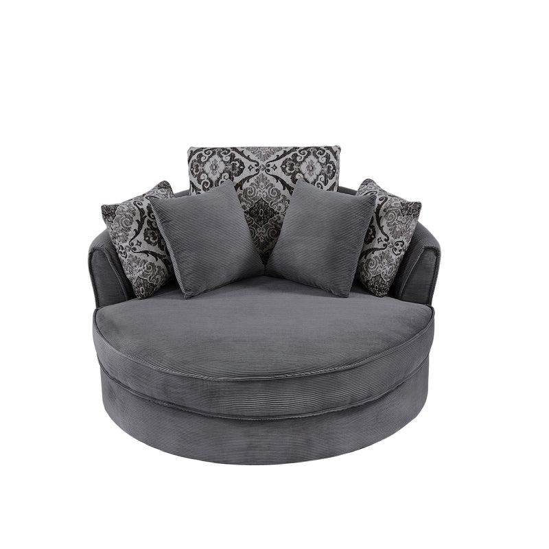 Swivel Accent Barrel Chair With 5 Movable Pillow 360 Degree Swivel Round Sofa Chair For Living Room, Bedroom, Hotel