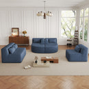 Upholstered Sofa Free Combined Sofa Couch With 2 Chaise Lounge And Five Back Pillows For Living Room