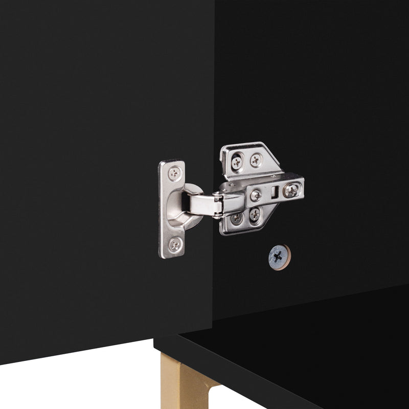 TV Cabinet With 1 Drawer, 2 Cabinets, Handles And Anti-Tip Device