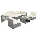 Patio Furniture Set Outdoor Daybed Rattan Sectional With Cushions And Center Table