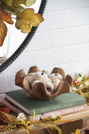 Velvety Pumpkin In Mesh Bag, Bag / 12, For Holiday Harvest Festival Fall Festival & Thanksgiving (Set of 4) - White