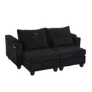 Convertible Chaise Lounge Sofa Chair With USB Ports, Cup Holders, Phone Holder And Storage