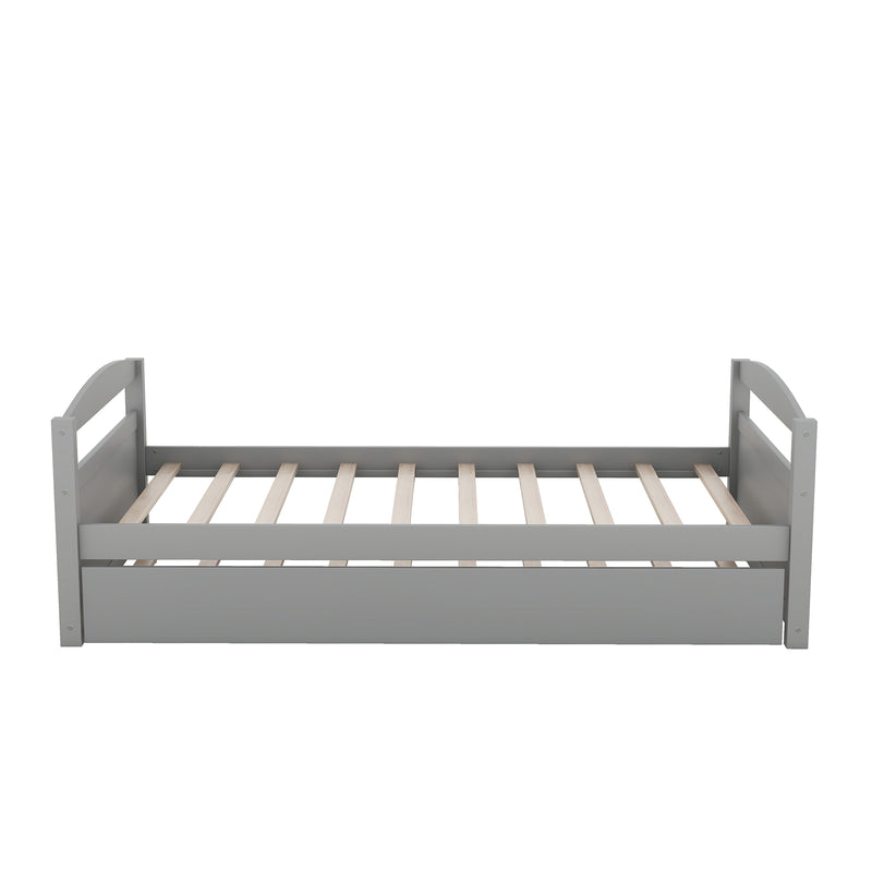 Twin Size Daybed with Trundle, Gray