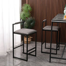Elegant Bar Stool Set With Backrest And Footrest, Counter Height (Set of 2)