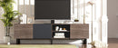 Modern TV With 3 Cabinets & Open Shelves, Color-Matching Media Console Table For Tvs Up To 80'', Entertainment Center With Drop Down Door For Living Room - Dark Brown