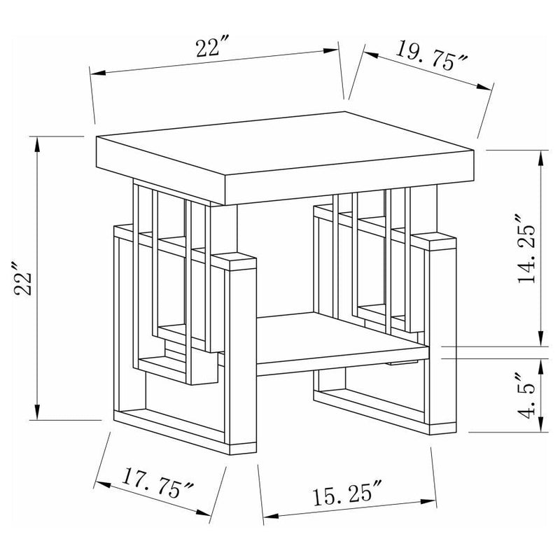 Schmitt - Rectangular Side End Table - White High Gloss - Atlantic Fine Furniture Inc