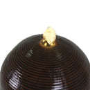 35.5" Tall Column Fountain With LED Lights, Retro Outdoor Decor, Weather Resistant Feature - Dark Brown