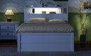 LED Platform Bed With Trundle With Storage Headboard With Drawers