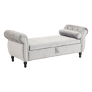 Luxurious Velvet Multifunctional Storage Ottoman Bench With Pillow