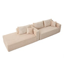Compression Sectional Couch With Comfy Chaise, Boneless L Shape Sofa With Deep Seat