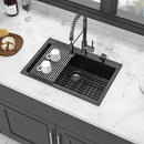 Kitchen Sink Granite Composite Drop In Sink With Durable Material - Black