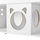 Furniture Style Cat Cabinet Cat Litter Box With Sisal Scratching Door - Cream White