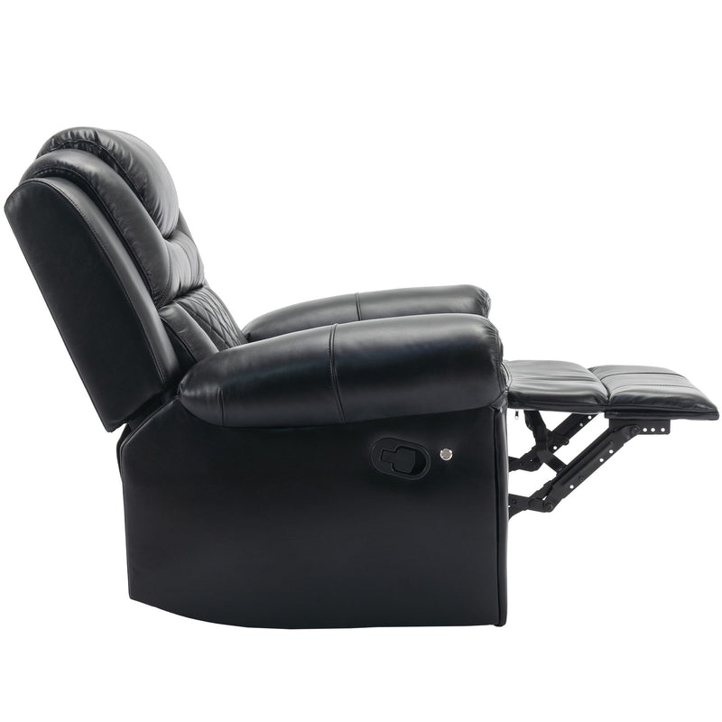 3 Pieces Recliner Sofa Sets Home Theater Seating Manual Recliner Chair With Center Console And LED Light Strip For Living Room