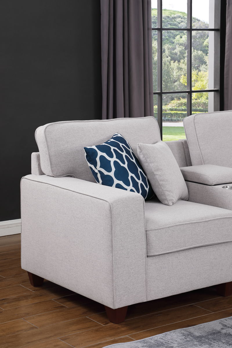 Tina - 8 Piece Upholstered Sectional With Ottoman