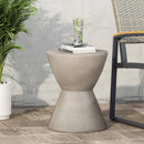 Outdoor Hourglass Shaped Side Table - Light Gray