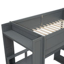 Gaming Loft Bed With Desk, Multi Storage Shelves, LED And Charging Station