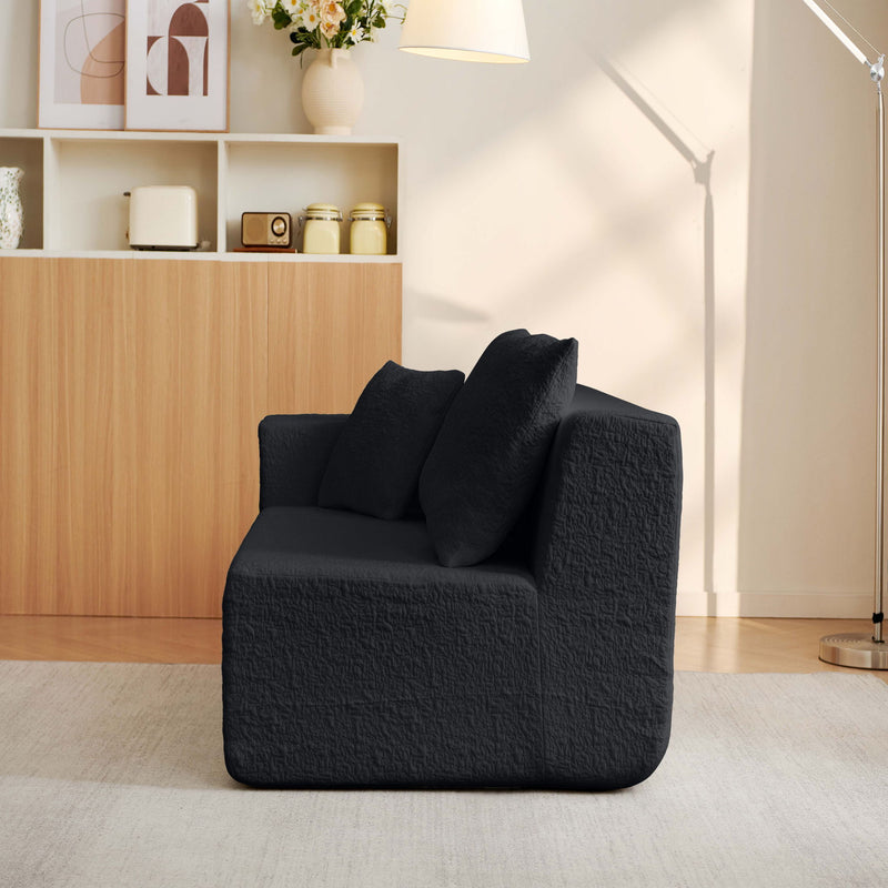 Modular Cloud Sectional Couch With L Shape Chaise - Black