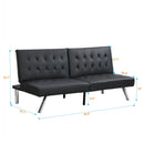 Contemporary Wood Frame Sofa Bed With Stainless Legs - Black