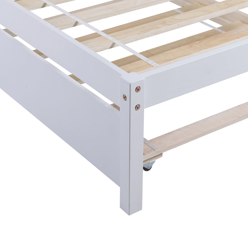 Twin size Platform Bed Wood Platform Bed with Trundle