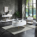 Daveigh - Sofa Table - White High Gloss & Gold