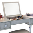 Mirrored Vanity Desk With Drawers And Stool, Flip Up Dressing Table Set For Makeup Room